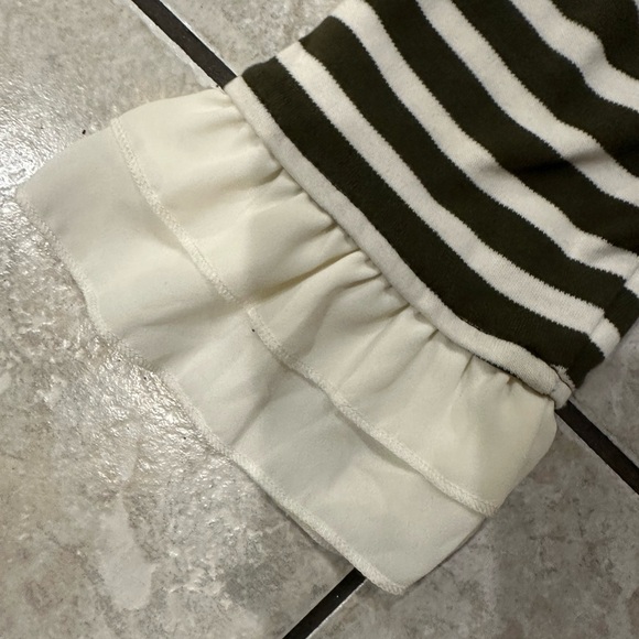 Talbots Striped Olive Green and White Dress Size LP - Picture 5 of 8